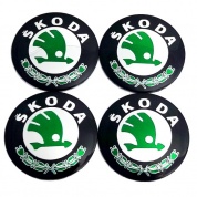 Наклейки на диски Шкода NZD 035 черные металлические 4 шт