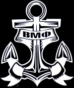 Виниловая наклейка VRC 252-3 "ВМФ якорь" белая плоттер 12*13см