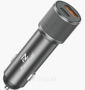 ЗУ-прикуриватель "FaizFull FZ26" USB-A USB-C PD+QC3.0 (48W) черный удлиненный корпус