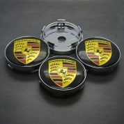 Колпачки на ступицу Porsche NZDK 073 черные пластик металл 4 шт.