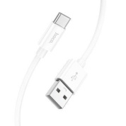 Кабель Hoco "X87TW" USB-Type C 3А силикон огнестойкий белый длина 1M