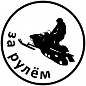 Виниловая наклейка VRC 867-3 "Снегоход за рулем" 10*10см