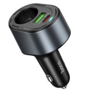 Разветвитель HOCO Z56 1 прикуриватель + PD 35W + USB QC3.0 черный