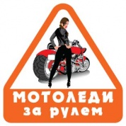 Виниловая наклейка VRC 869 "МотоциЛеди за рулем" 10*10см