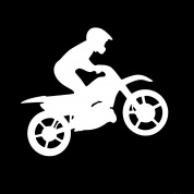 Виниловая наклейка VRC 883-7 "Мотокросс" плоттер белая 7,5*9,5см