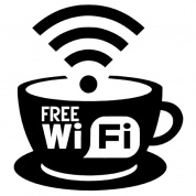 Виниловая наклейка большая Знак VRO012 "Зона WIFI №2" пленка белый фон 180*180мм