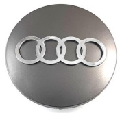 Заглушка KS 016 на диск "Audi", серая, пластик, d 68 mm, 1 шт.