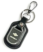 Кожно-металлический брелок Шевроле ABA 221 черный