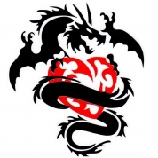 Светоотражающая наклейка Дракон с сердцем NKT 0351