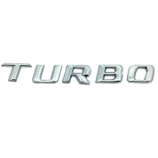 Шильдик Turbo SHK 053 металлический серебряный 100*12 мм
