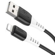 Кабель Hoco "X82IB" USB-IP 2,4A огнестойкий силикон черный длина 1M
