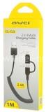 Кабель 2 в 1 "Awei Cl-53" Micro USB/Lightning 1m (черный)