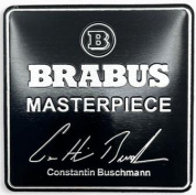 Шильдик SHK 002BR-B02 "Brabus Masterpiece серебро" металл размер 50*50мм