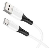 Кабель Hoco "X82TW" USB-TC 3A огнестойкий силикон белый длина 1M