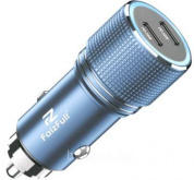 ЗУ-прикуриватель "FaizFull FZ38" USB-Cx2 20W  металл