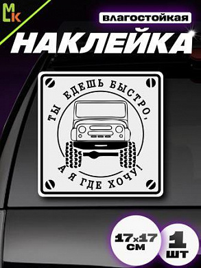 Виниловая наклейка Быстро едешь VRC 712-01 серый фон большая