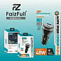 ЗУ-прикуриватель "FaizFull FZ62" (2В1) 48W USB-A 18W PD 30W с вольтметром