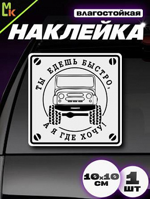 Виниловая наклейка Быстро едешь VRC 712 серый фон