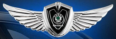 Шильдик-крылья SHK K407 "Шкода" металл серебро