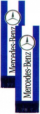 Тканевый вымпел Мерседес VDD 06188 серый фон двухсторонний бахрома