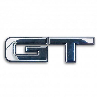 Шильдик "GT хром большая" SHK 051-02 металлический 50*180 мм