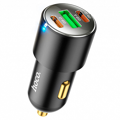 ЗУ-прикуриватель "Hoco NZ6" быстрая зарядка QC3.0 Type-C 25W + Type-C 20W + USB 18W