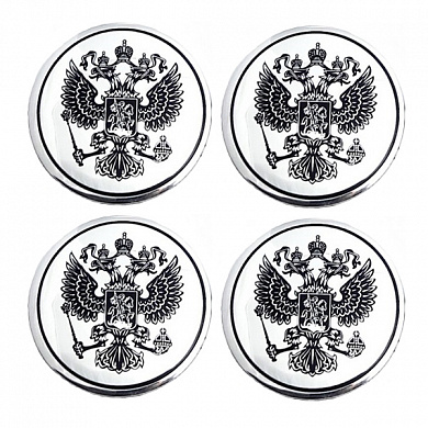 Наклейки на диски Герб NZD 066 черные металлические 4 шт
