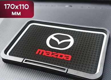 Коврик KPM 023 "Мазда" на приборную панель малый с бортами силикон 17*11см