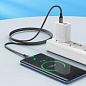 Кабель "Hoco X14TTB" Type-C to Type-C нейлоновая оплетка 60W длина 1м черный