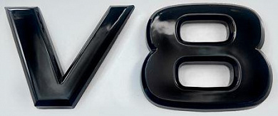 Шильдик автомобильный SHKP V8 №2 B черный пластик