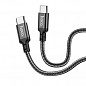 Кабель "Hoco X14TTB" Type-C to Type-C нейлоновая оплетка 60W длина 1м черный