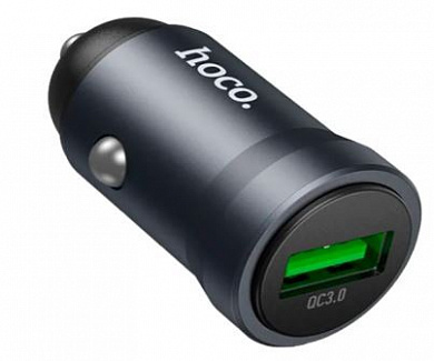 ЗУ-прикуриватель мини "Hoco Z62" USB-A 18W QC3.0 черный