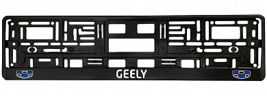 Рамка под номерной знак "Geely" печать, черная RG076A