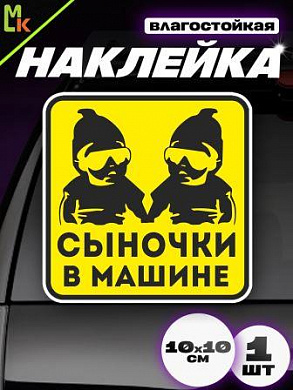 Виниловая наклейка Сыночки в машине VRC 426-07