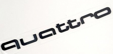 Шильдик эмблема автомобильный SHKP Quattro B черный пластик
