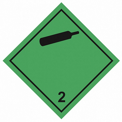 Виниловая наклейка Опасный груз (невоспламеняющиеся, нетоксические газы ) GRC 6664