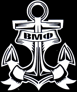Виниловая наклейка VRC 252-3 "ВМФ якорь" белая плоттер 12*13см