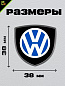 Шильдик SHK K109 "Volkswagen" черный металлический 38*38 мм к-т 2 штуки
