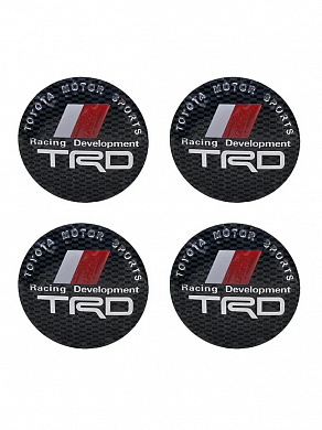 Наклейки на диски NZD 093 "Карбон TRD" черная металл 4 шт.