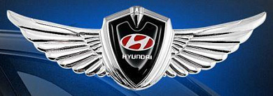Шильдик-крылья SHK K417 "Хендай" металл серебро