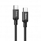 Кабель "Hoco X14TTB" Type-C to Type-C нейлоновая оплетка 60W длина 1м черный