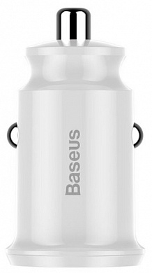 ЗУ-прикуриватель "Baseus ML02" белый,  2 разъема USB, общая максимальная мощность 3,1А