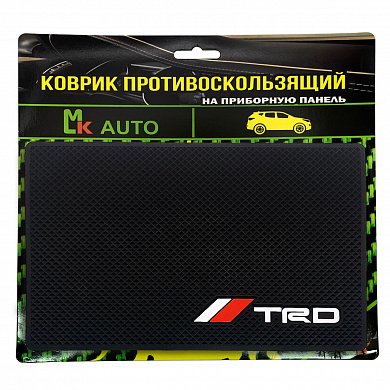 Коврик противоскользящий на приборную панель KPB 022 "TRD" черный силикон