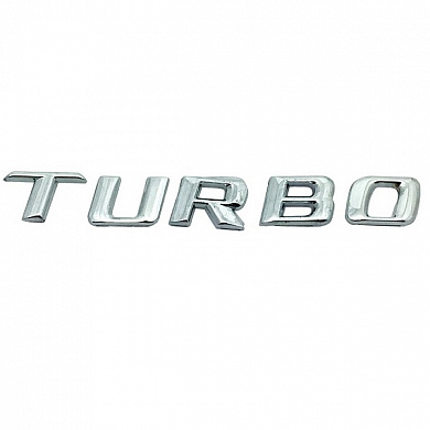 Шильдик Turbo SHK 053 металлический серебряный 100*12 мм