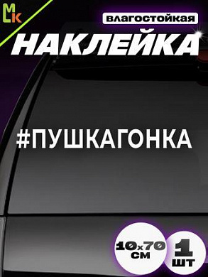 Виниловая наклейка большая Пушкагонка VRC 423-051 белая плоттер