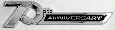 Шильдик автомобильный SHKP 70 Anniversary серебро пластик