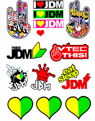 Комплект светоотражающих наклеек  PKTM 003 "JDM"