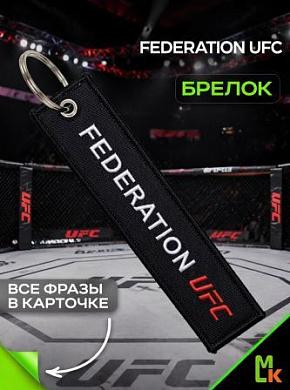 Брелок BMV 205 "Федерация UFC" тканевый с вышивкой 3*13см